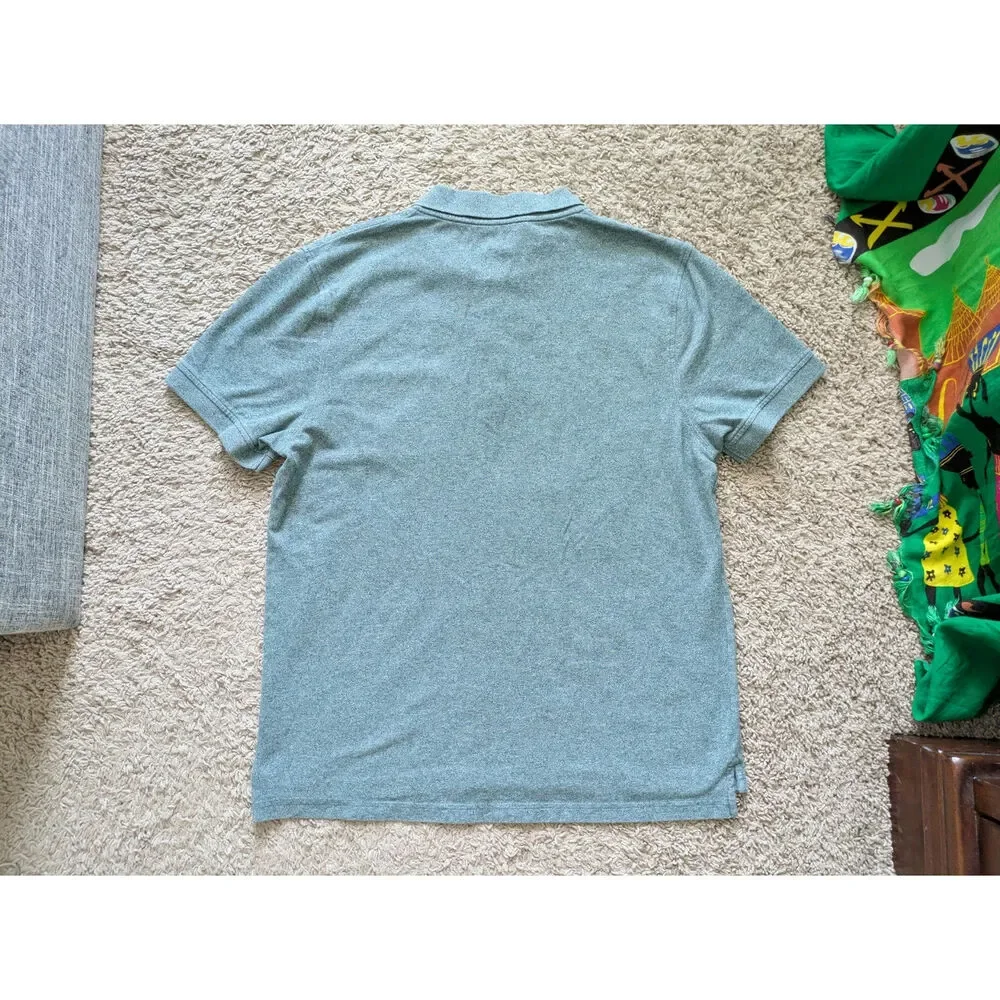 J.Crew Stretch Pique Polo Shirt Mens L Green Cotton Coastal Beachy Office Golf